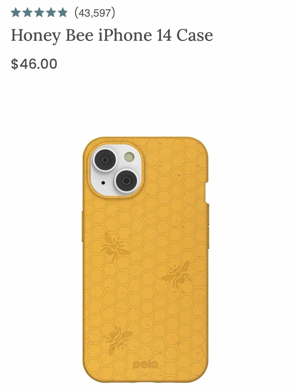 Honey Bee iPhone 14 Case - Yellow